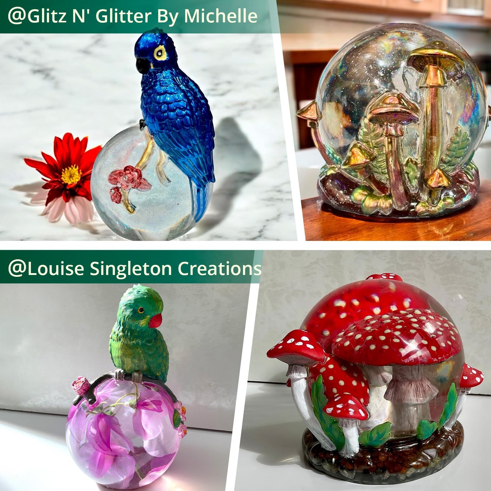 LET’S Resin Crystal Resin Molds, Crystal Orb Decorative Statue Silicone Molds…