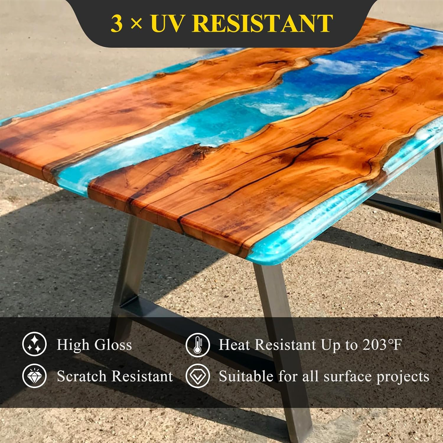 TAKIMO 68Oz 3× UV Resistant Epoxy Resin Kit – Professional Non-Yellowing Resin f