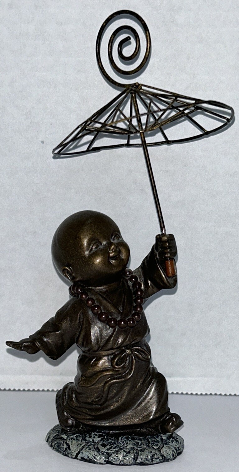 Brass Kid Monk Buddha Statue Zen Table Decor Statue