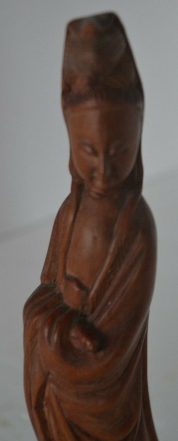 Vintage Asian Oriental Geshia Girl Figure Wood Carved