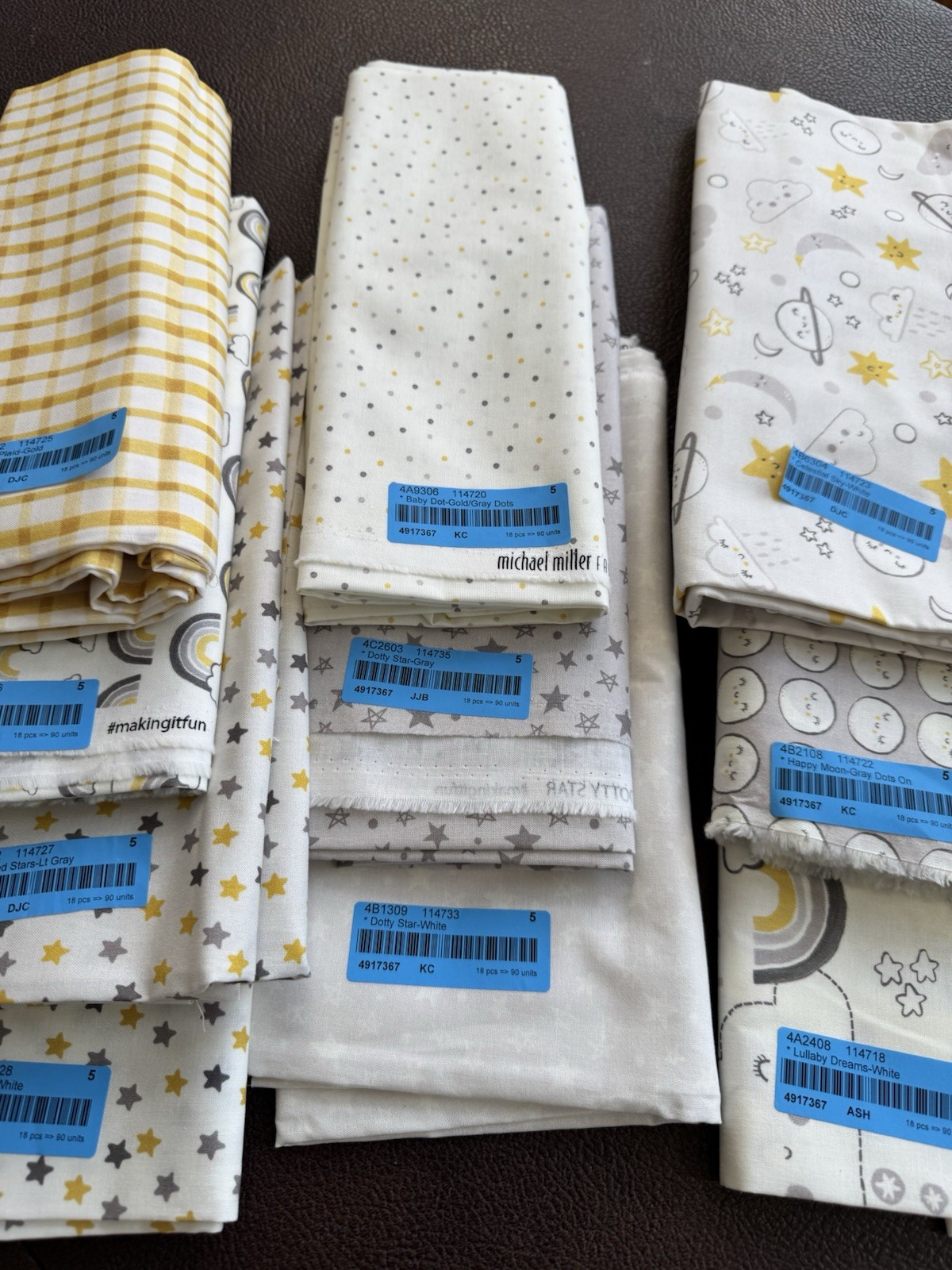 Michael Miller Fabric To the Moon and Back 14 1.25 Yard Cuts! Baby Quilt Craft
