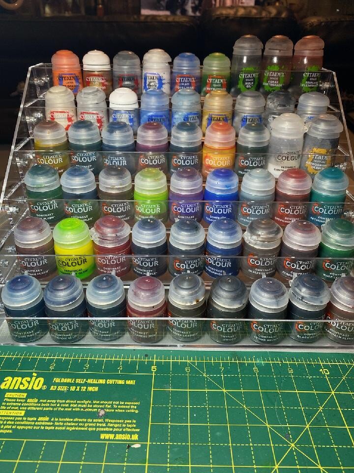 Clear Acrylic 6 Tier Display Shelf for Citadel Paint Vallejo Model Color WH 40K
