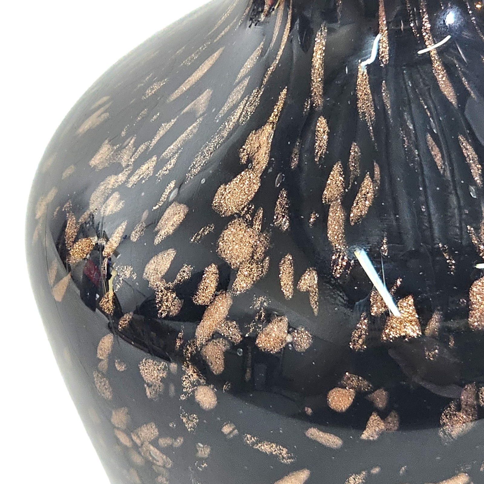 Dale Tiffany Springdale Art Glass Black Copper Amphora Vase Modern Vase 20th C.
