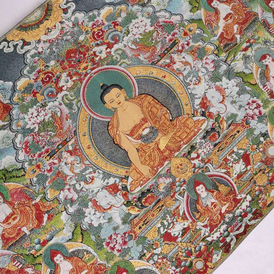 36″ Tibet Tibetan Cloth Silk Buddhism Sakyamuni Buddha Tangka Thangka 3659