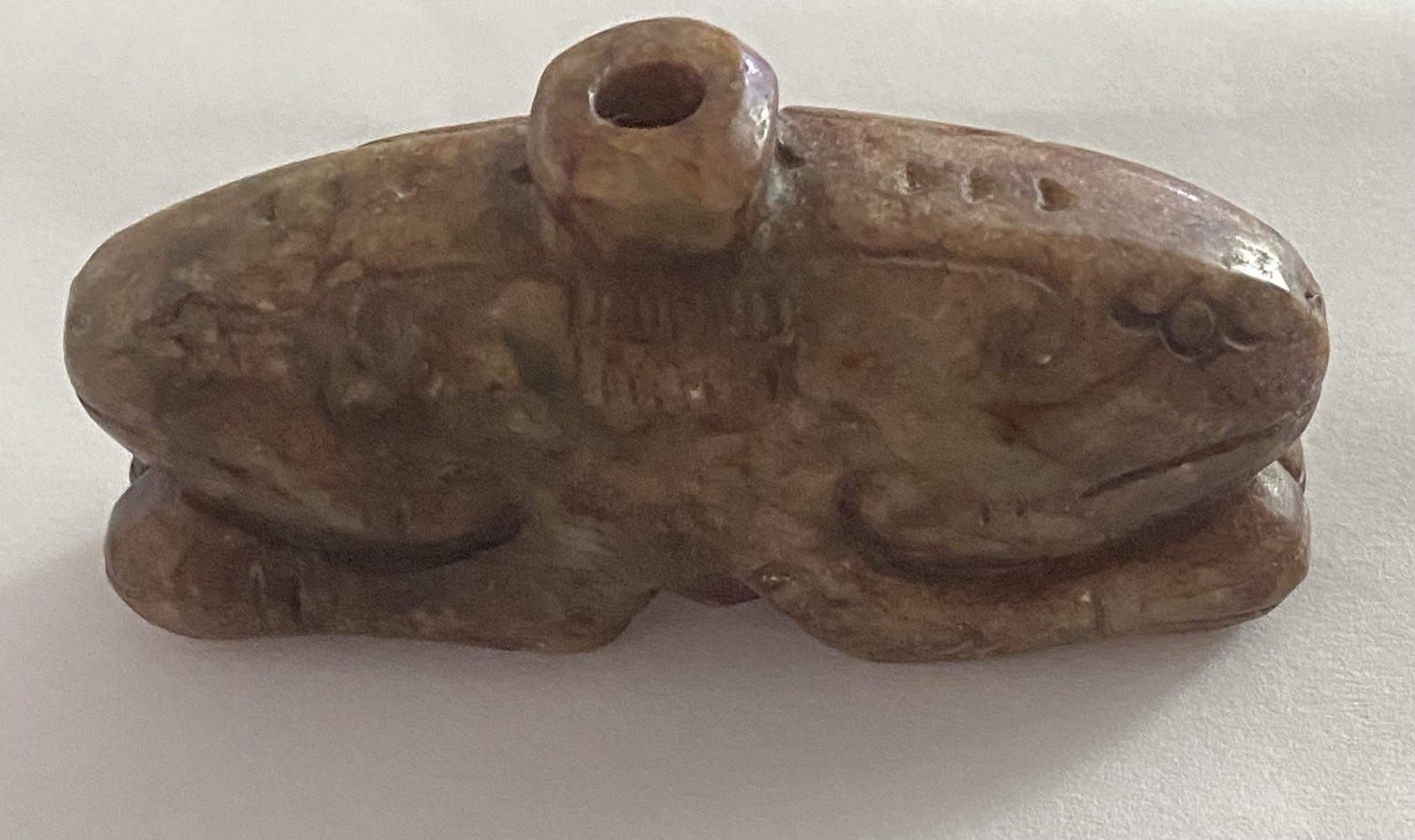 ESTATE FIND Chinese HONGSHAN Culture JADE 2 Heads Amulet/Pendant