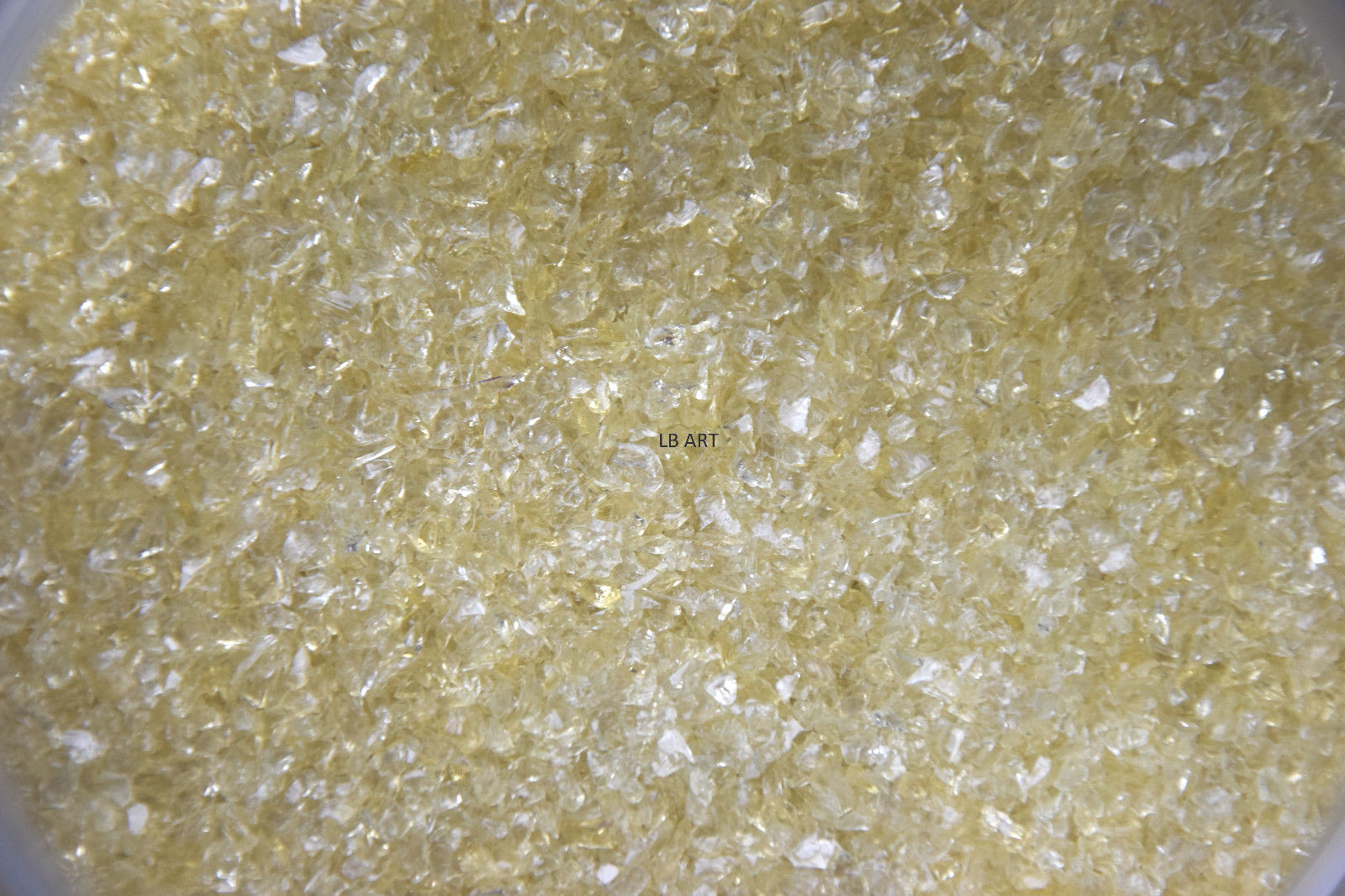 1437.02 ONE OUNCE LIGHT AMBER BULLSEYE GLASS MEDIUM FRIT 90 COE FUSIBLE