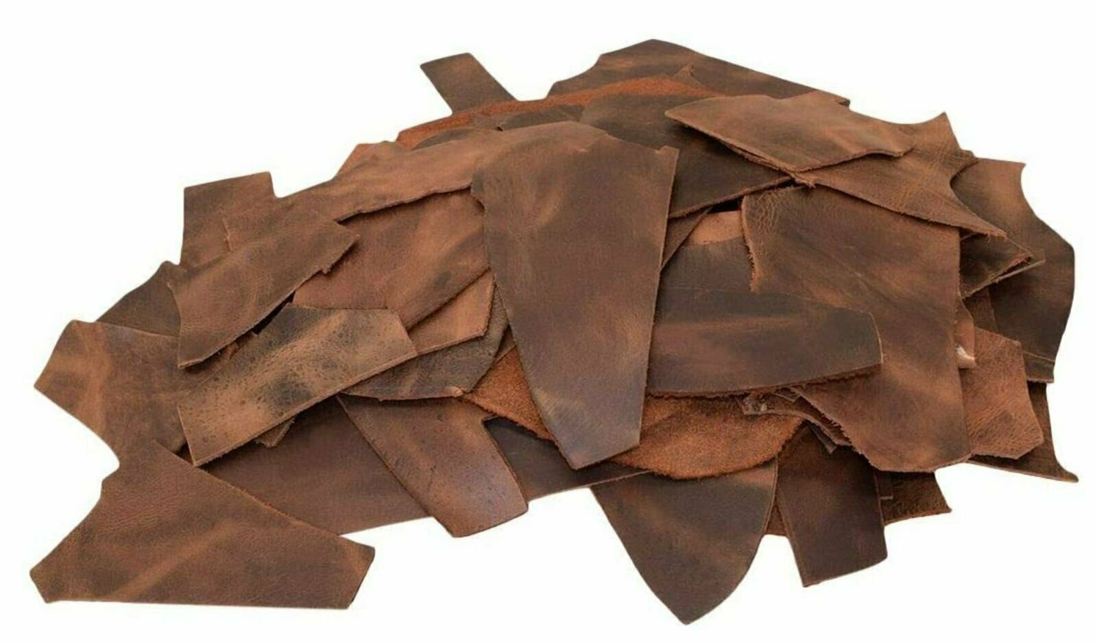 1 LB Scraps Full Grain Leather Tooling Crafts 100% Cowhide 5/6oz (2.0mm) – Brown