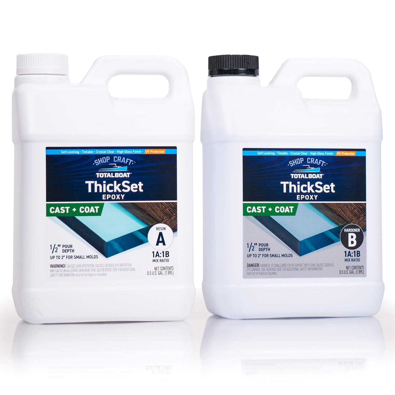 TotalBoat Thickset Deep Pour Epoxy Resin Kit – Gallon Crystal Clear Formula for