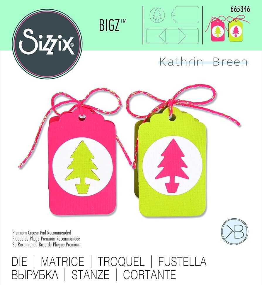 (1 PC) Sizzix Bigz Die, Gift Tag Box, 665346, SIZZIX