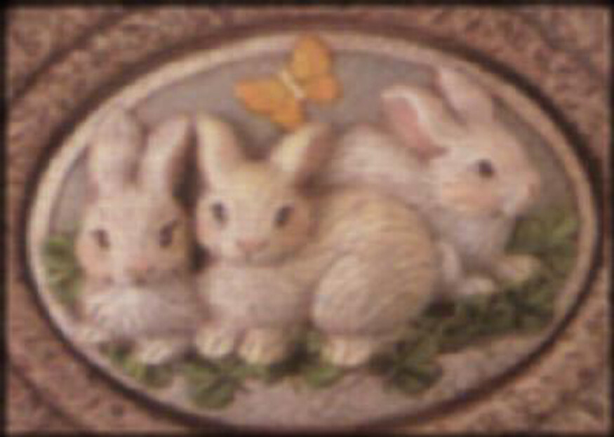 Ceramic Bisque~~ Ready to Paint~~ Clover Bunnies insert ~FREE SHIPPING in USA