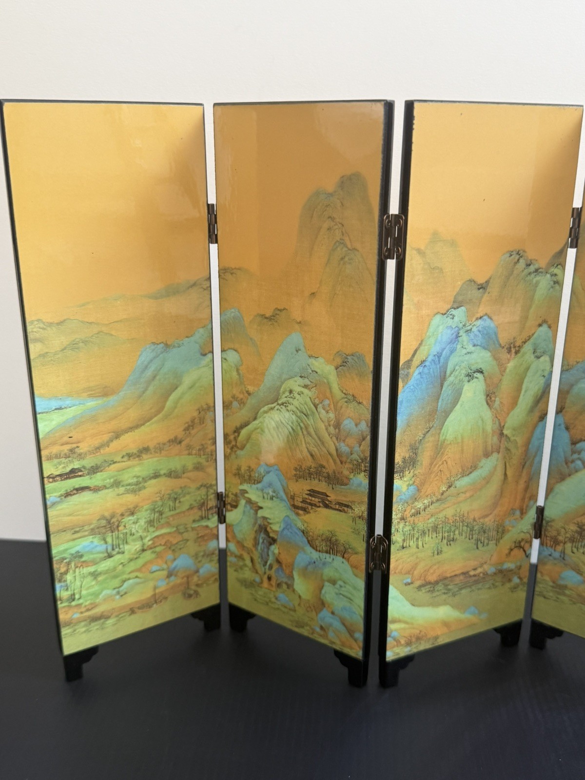 Chinese Small 6 Panel Screen “Thousands Of Miles Of Rivers And Mountains” in Box