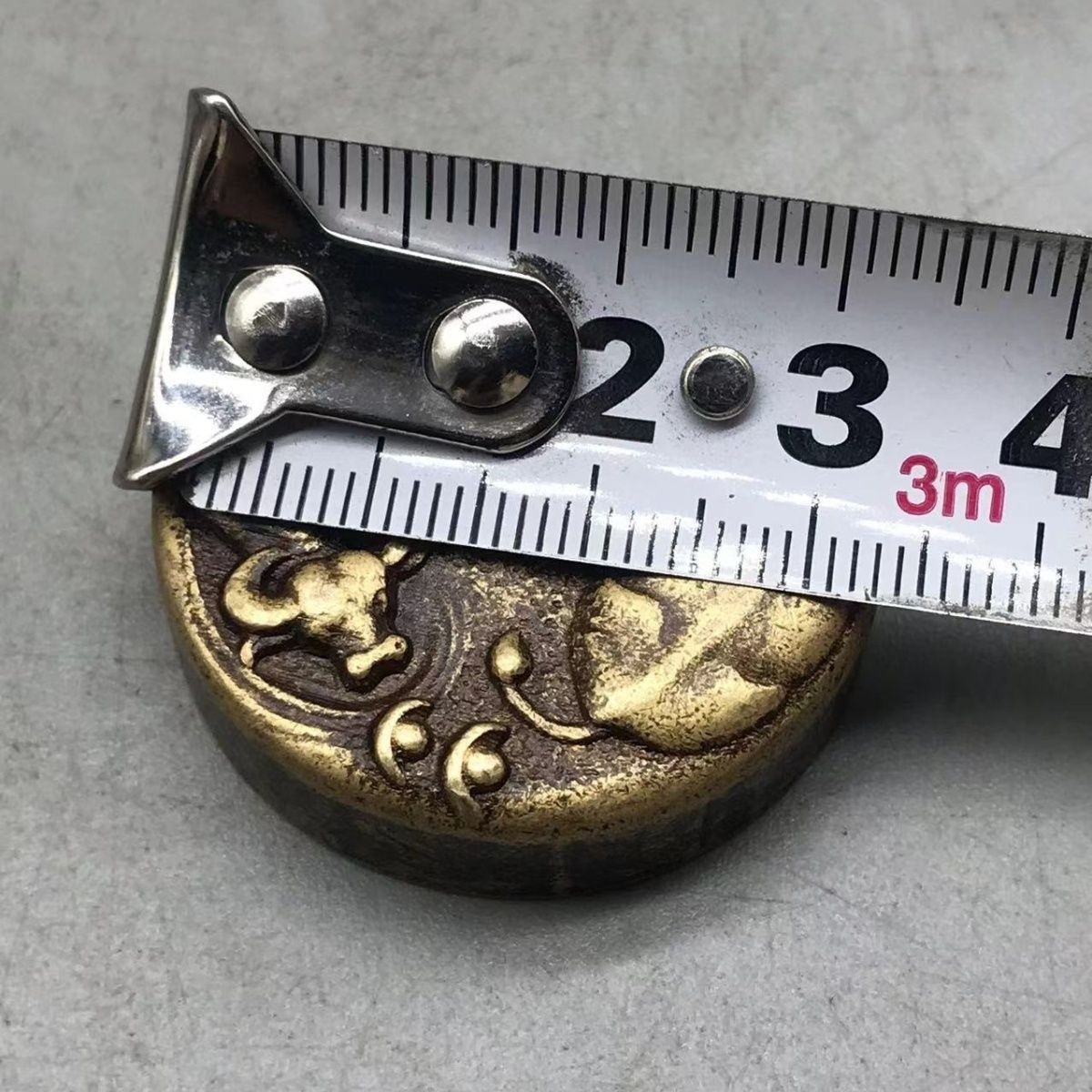 Lima Copper Paperweight Taiji Bagua Double Ox Turn Fortune Feng Shui Ornament