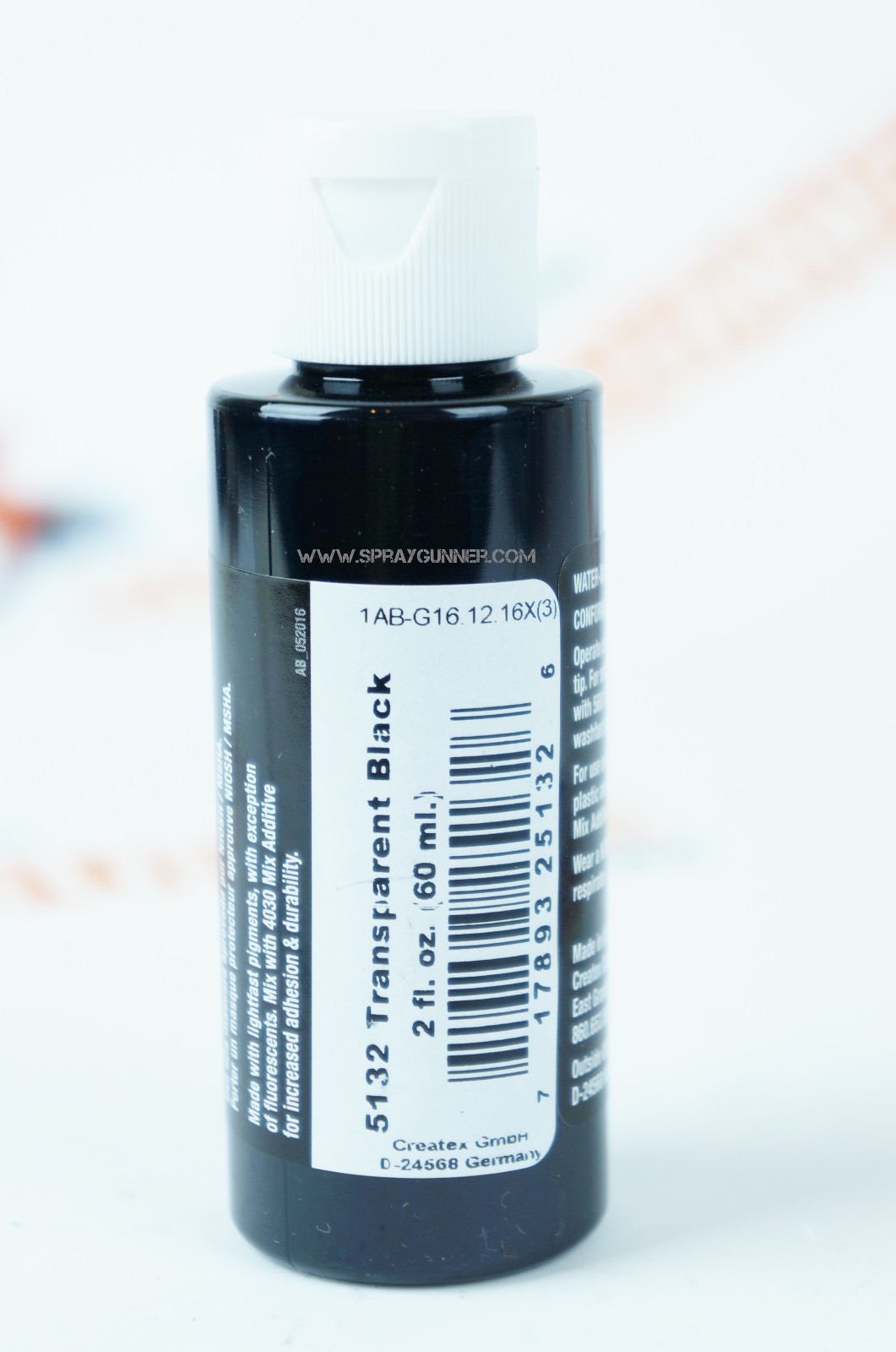 Createx Airbrush Colors 5132 Transparent Black 2oz. water-based airbrush paint