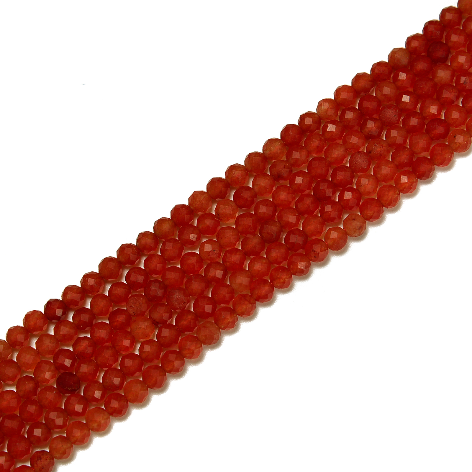 Dark Red Carnelian Faceted Round Beads Size 2mm 4mm 15” Strand