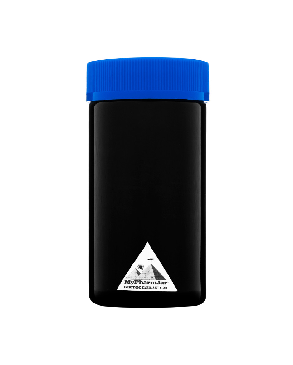 Mypharmjar 100 Ml/3.3Oz Tall Black Ultraviolet curing jar with Child Resist lids