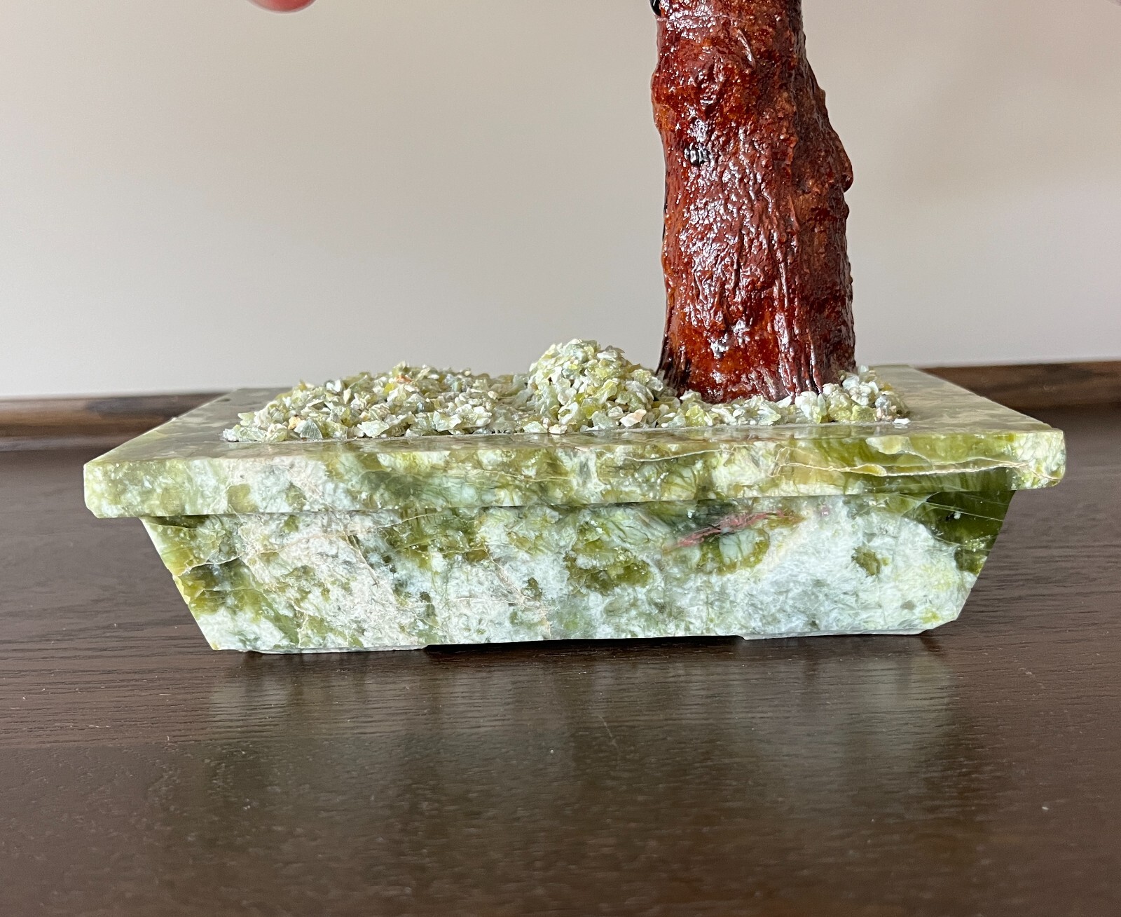 Chinese Carved jade Gemstone Peach Tree ,BonsaiTree 1970-1980