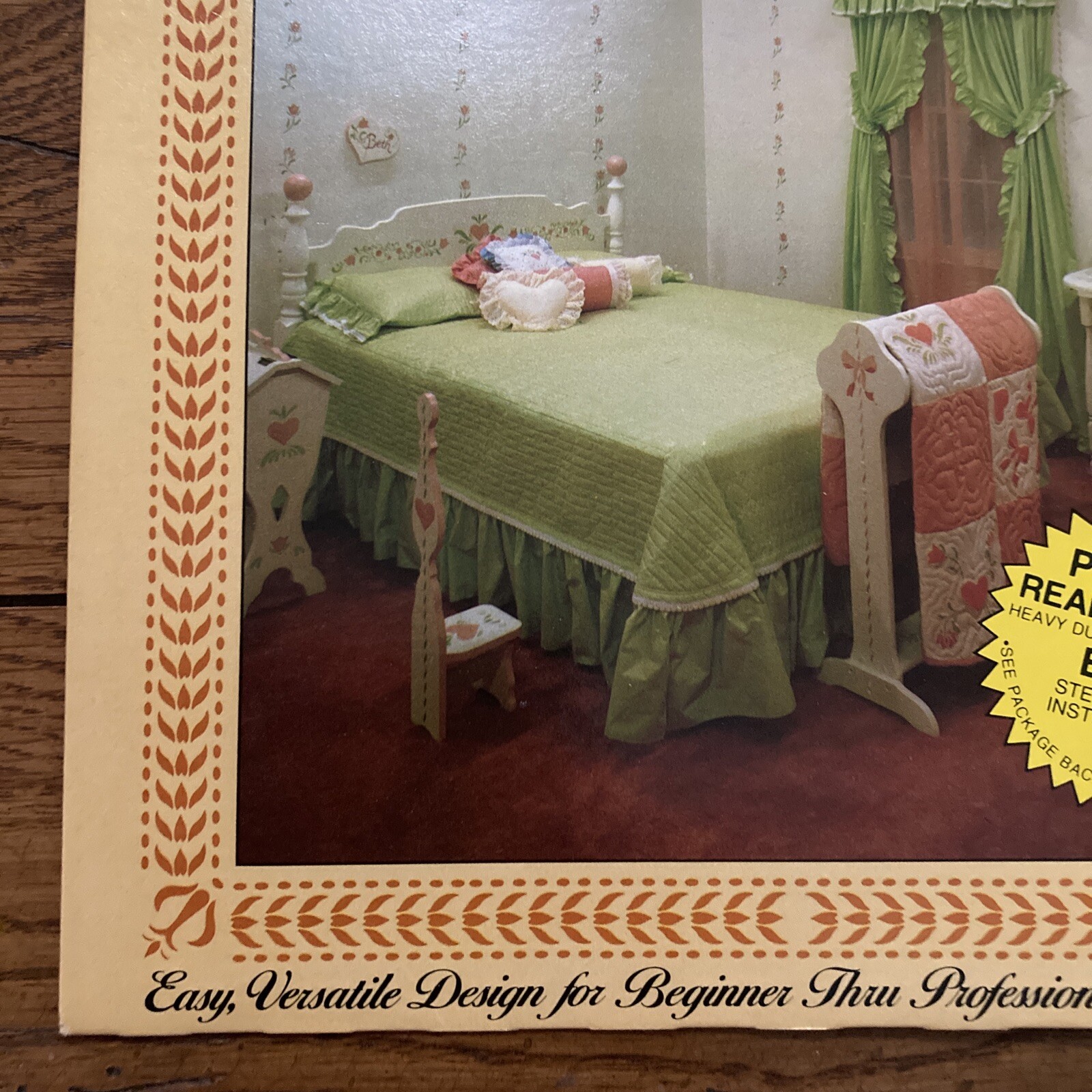 Vintage Plaid Enterprises Inc. Stencil Decor No. 1829 Window Box Posies 8.5″x11″