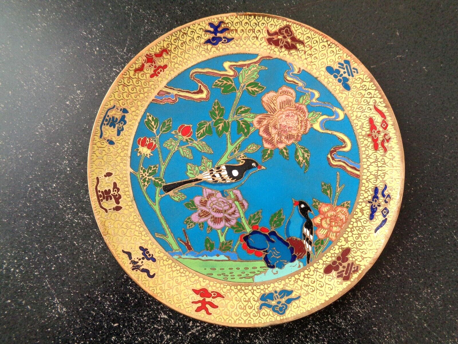 BIRD PARADISE National Palace Museum Cloisonne Plate Chinese Mandarin Ltd 2500
