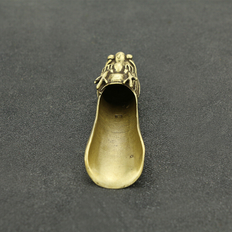 12cm Ceremony Tea Station Accessories Chinese Pure Copper Dragon Tea Spoon Tea