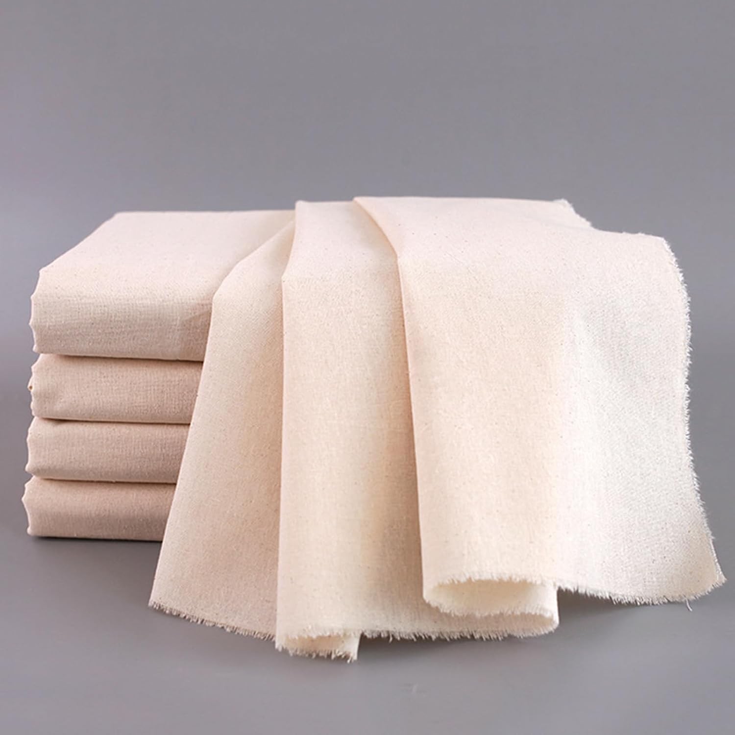 63In X 10.9 Yards 100% Cotton Muslin Fabric, Medium Weight Natural Unbleached Mu