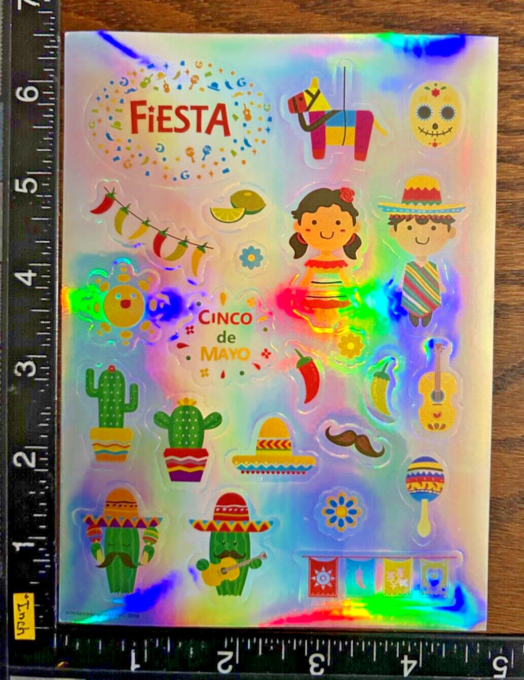 MEXICAN PARTY DAYS CACTUS, PINATA & MORE, 2 SHEETS BEAUTIFUL FOIL STICKERS #MEX7