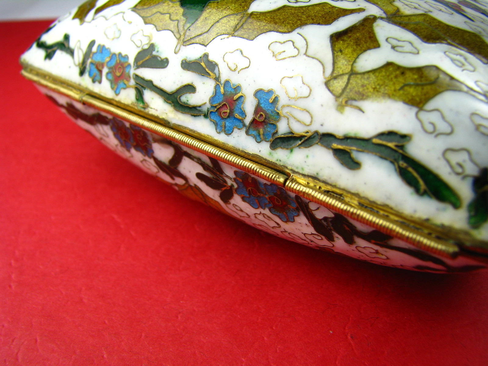 CHINESE CLOISONNE ENAMEL BRASS PURSE HANDBAG CHAMPLEVE ENAMEL Asia China c1900’s