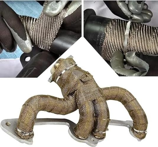 Exhaust Heat Wrap, 2in x Titanium Exhaust Muffler Tape Fiberglass Heat 16.5ft