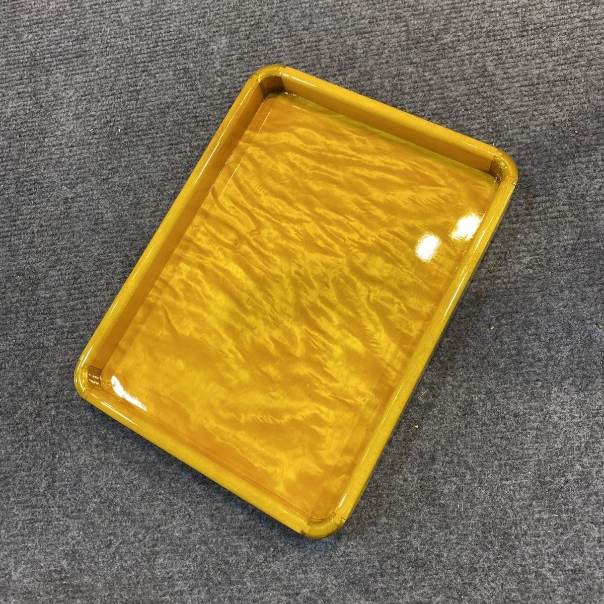 Big Leaf Phoebe Wooden Tray Water Ripple Pattern Solid Wood Tea Serving Platter