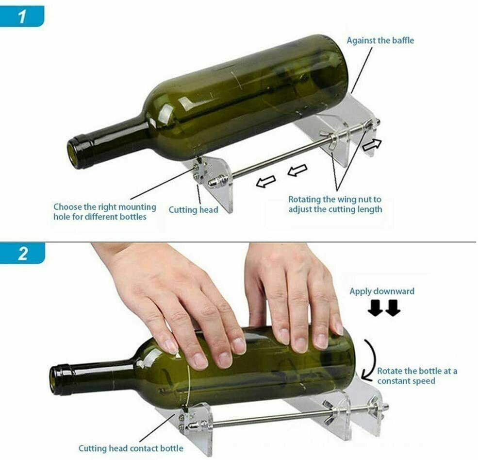 Glass Bottle Cutter Kit ? Cut Round Bottles & Necks for DIY & Recycling Projects