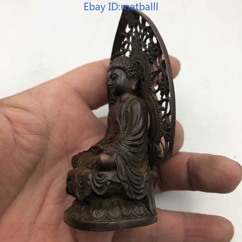 Retro Chinese Buddha Statue Alloy Sculpture Meditation Figurine Ornament