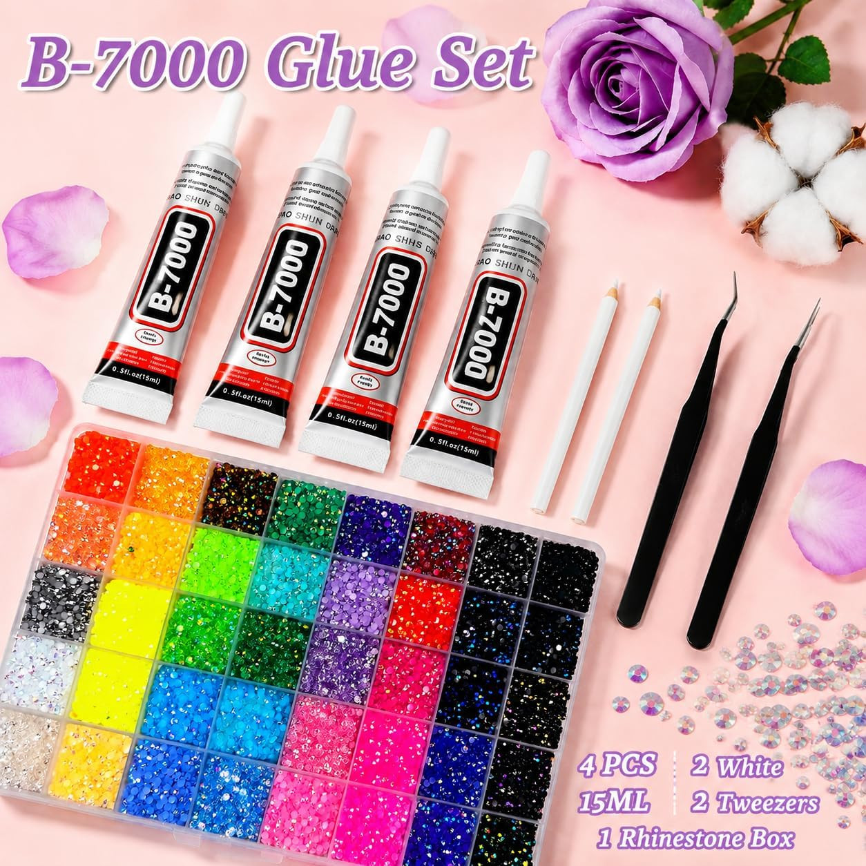 Rhinestones for Bedazzling Kit, 40000Pcs Multi-Color 3Mm Resin Flatback Gems wit
