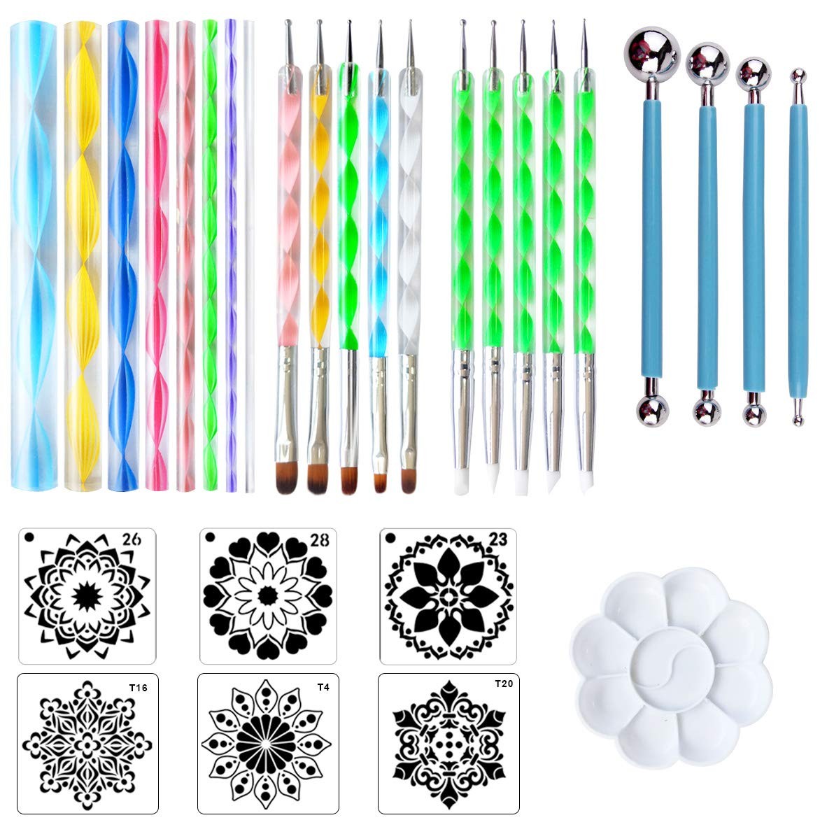 30 Pcs Mandala Painting Tools Mandala Dotting Tools For Painting Mandala Rocks N