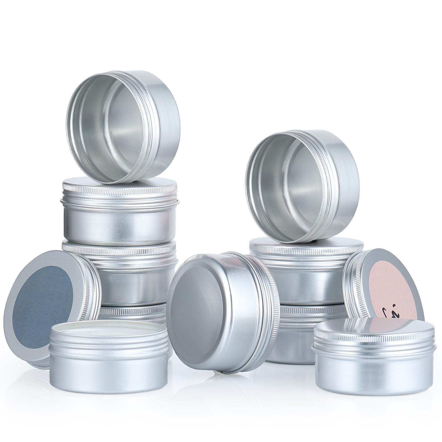 3oz Tins Aluminum Tin Can 10Pack Salve Tins, 3 oz Tin with Lids Refillable Co…