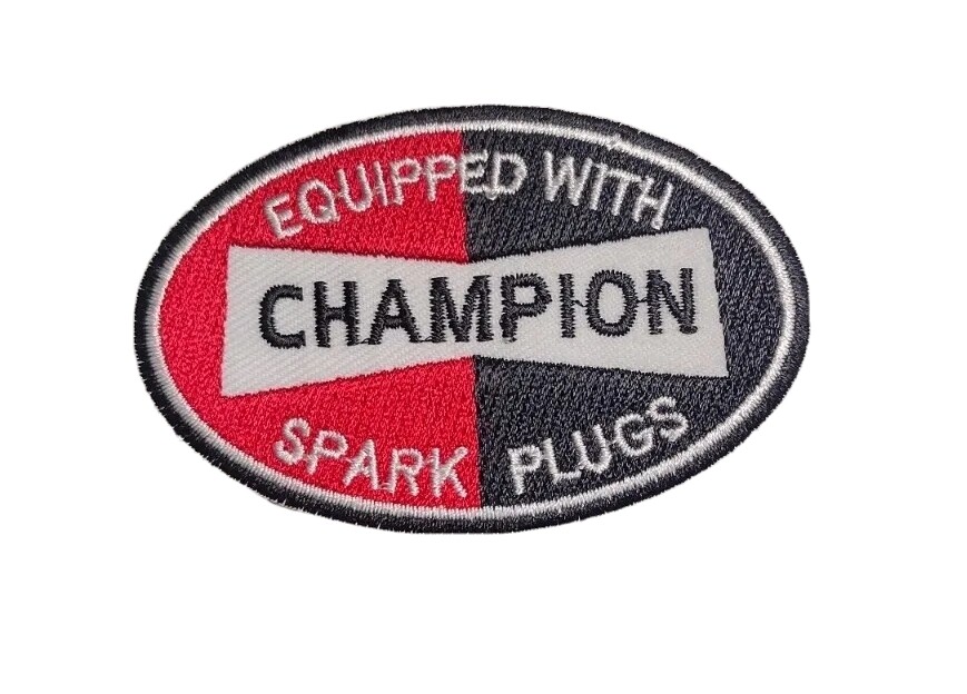 Champion Spark Plug Logo Embroidery Iron /Sew On Quality Patch Fast Shipping