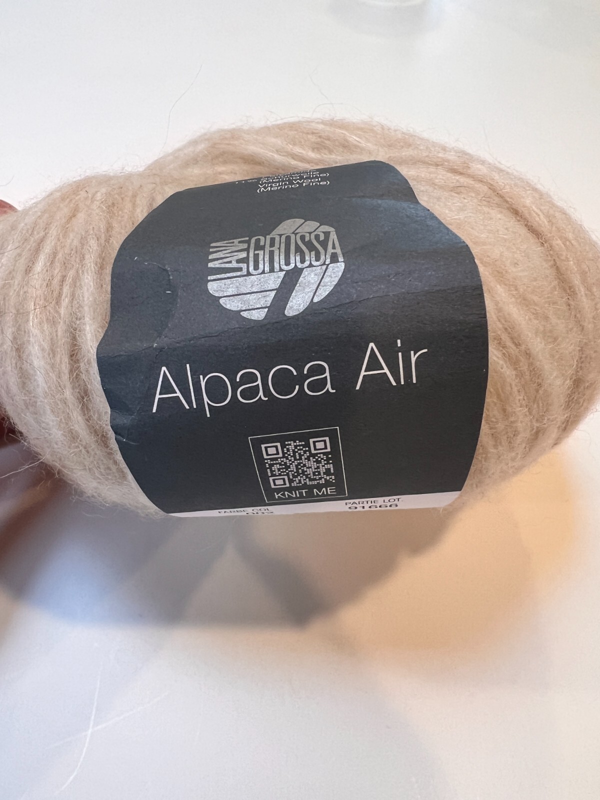 Lana Grossa, NEW, Alpaca Air, 1ball, beige (#2), alpaca/merino/polyamid , 153yds