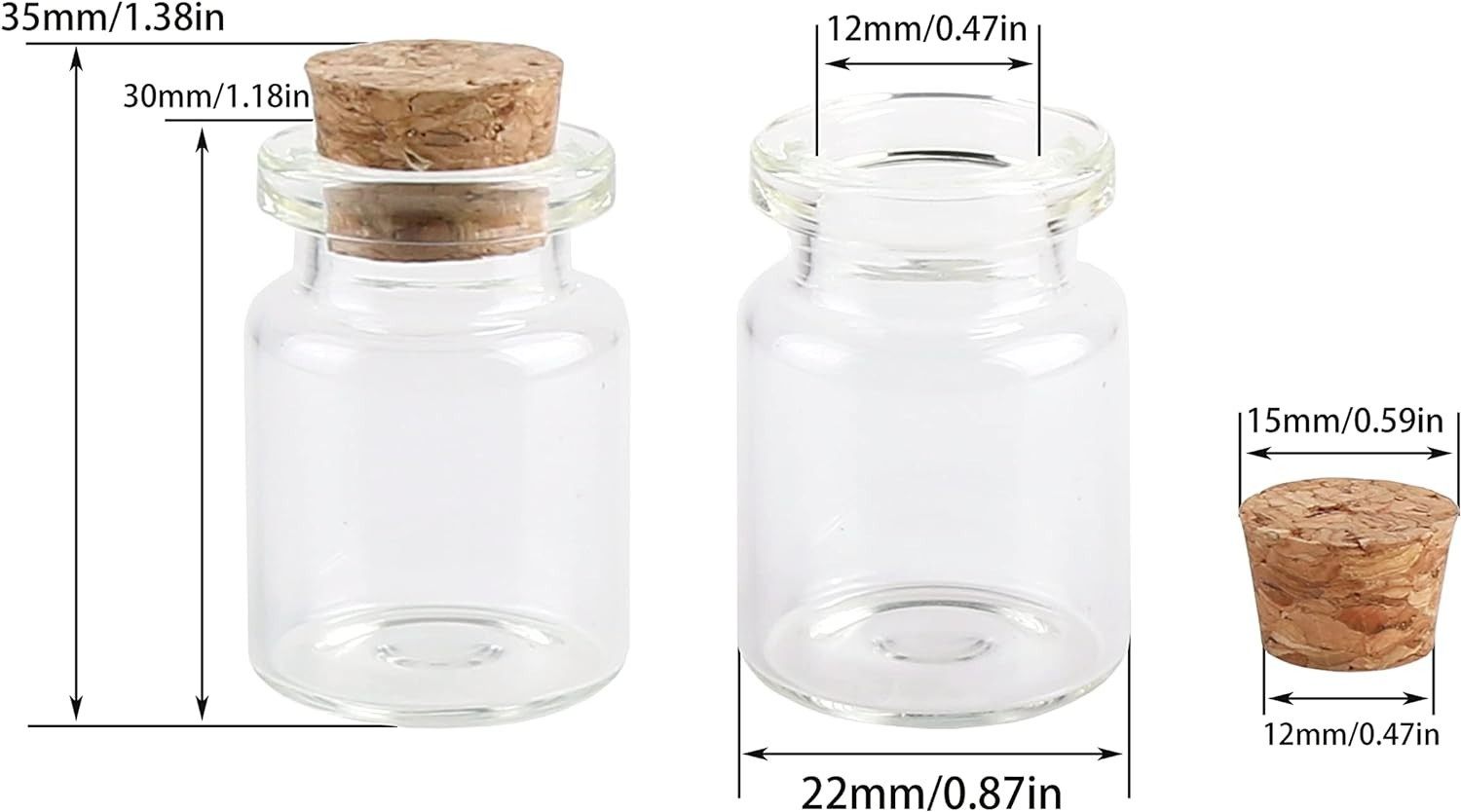 Elegant 24-Piece Mini Glass Vials Set with Corks – Perfect for Party Favors