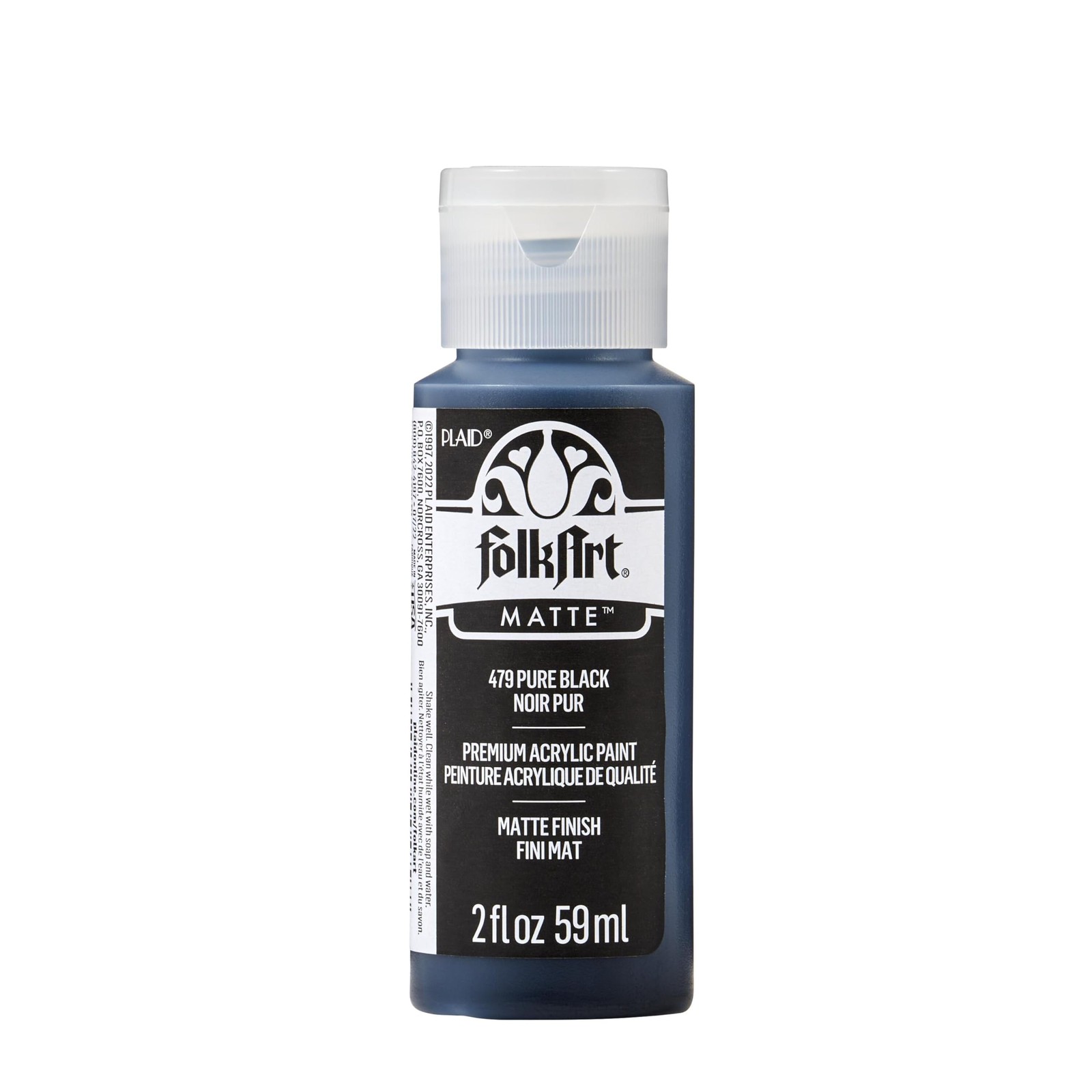 Acrylic Paint in Assorted Colors (2 fl oz), 479, Pure Black