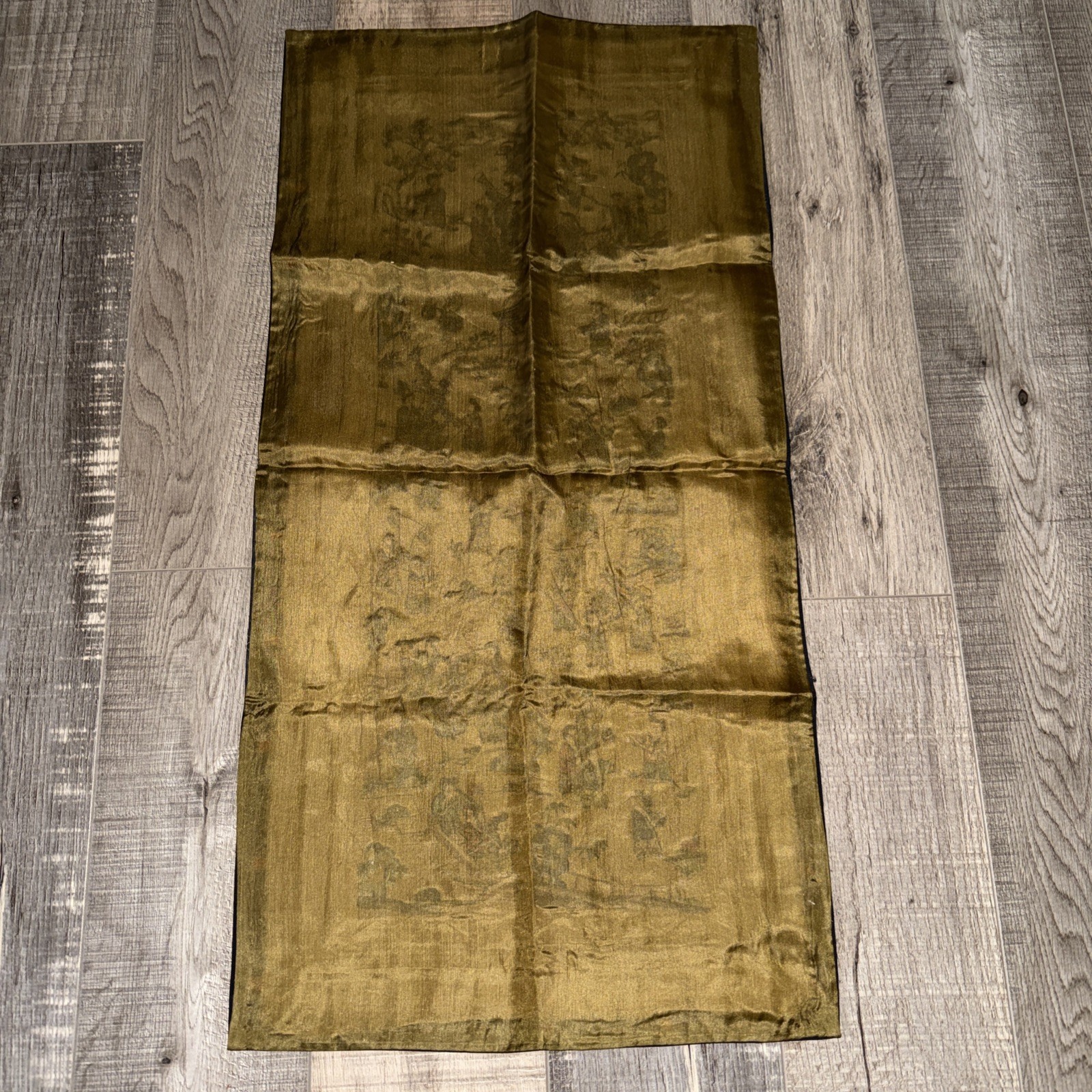 Chinese Silk Embroidered Tapestry Wall Hanging Art Panel 13″ x 26”🔥👀