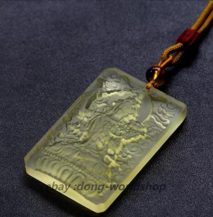 Chinese Coloured Glaze Akashagarbha Buddha 12 Zodiac Ox Tiger Amulet Pendant