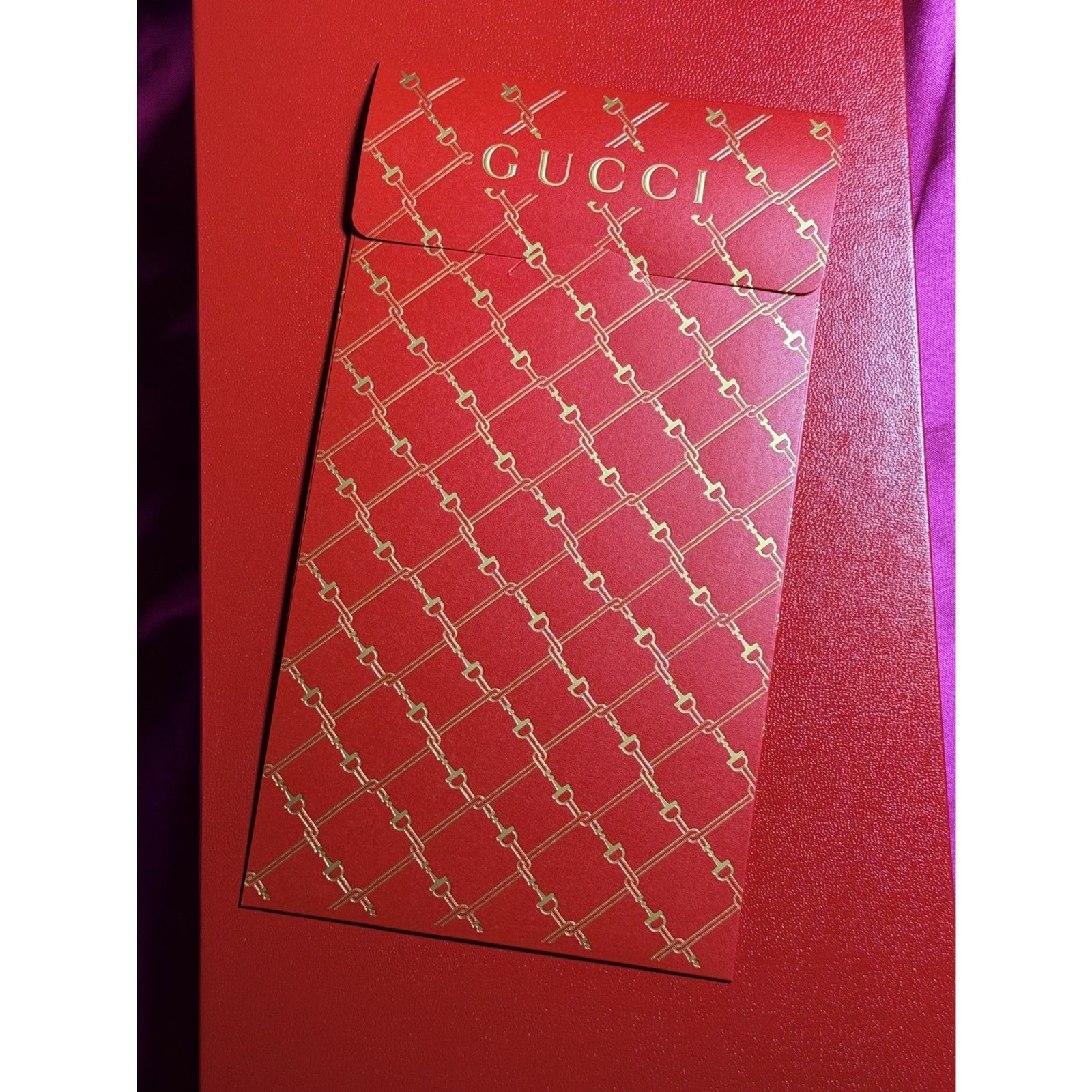 GUCCI – Chinese New Year – Rare Red Envelope and Wax Stamp Set with GG Logo