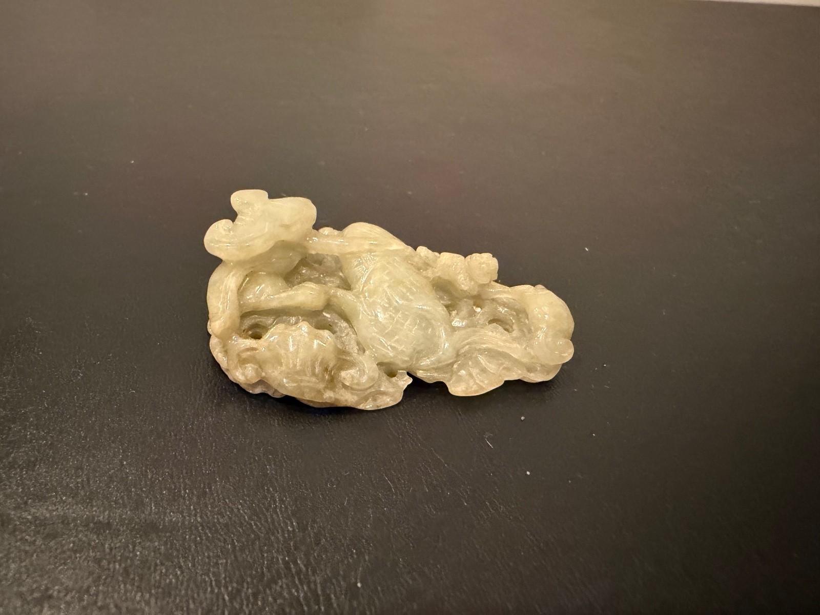 Chinese Unknown Age Hardstone Possibly Jade Carved Pendant Mythical Beast