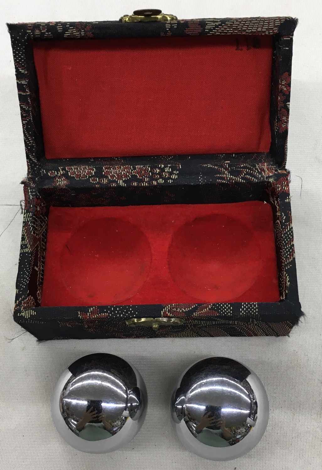 Vintage Gulan Shou Xing Iron Ball Direction Kit, Original Box