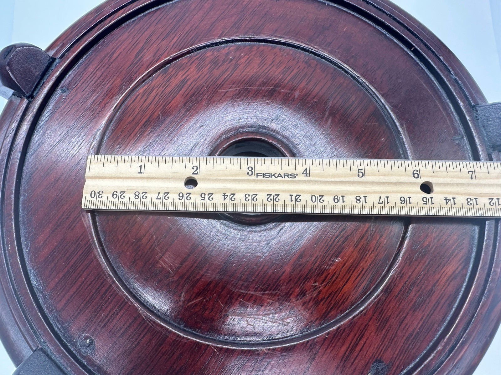 Chinese Carved Wood Fishbowl Plant Vase Bowl Display Stand Riser Base