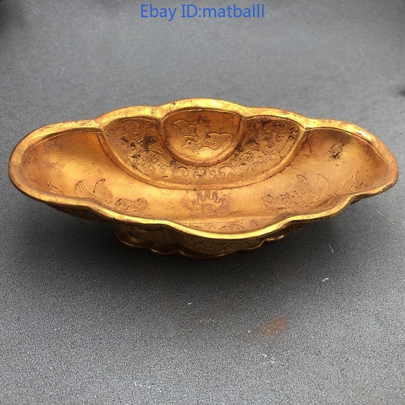 Modern Craft Inspired Gilded Bronze Plate Calligraphy Tool Replica