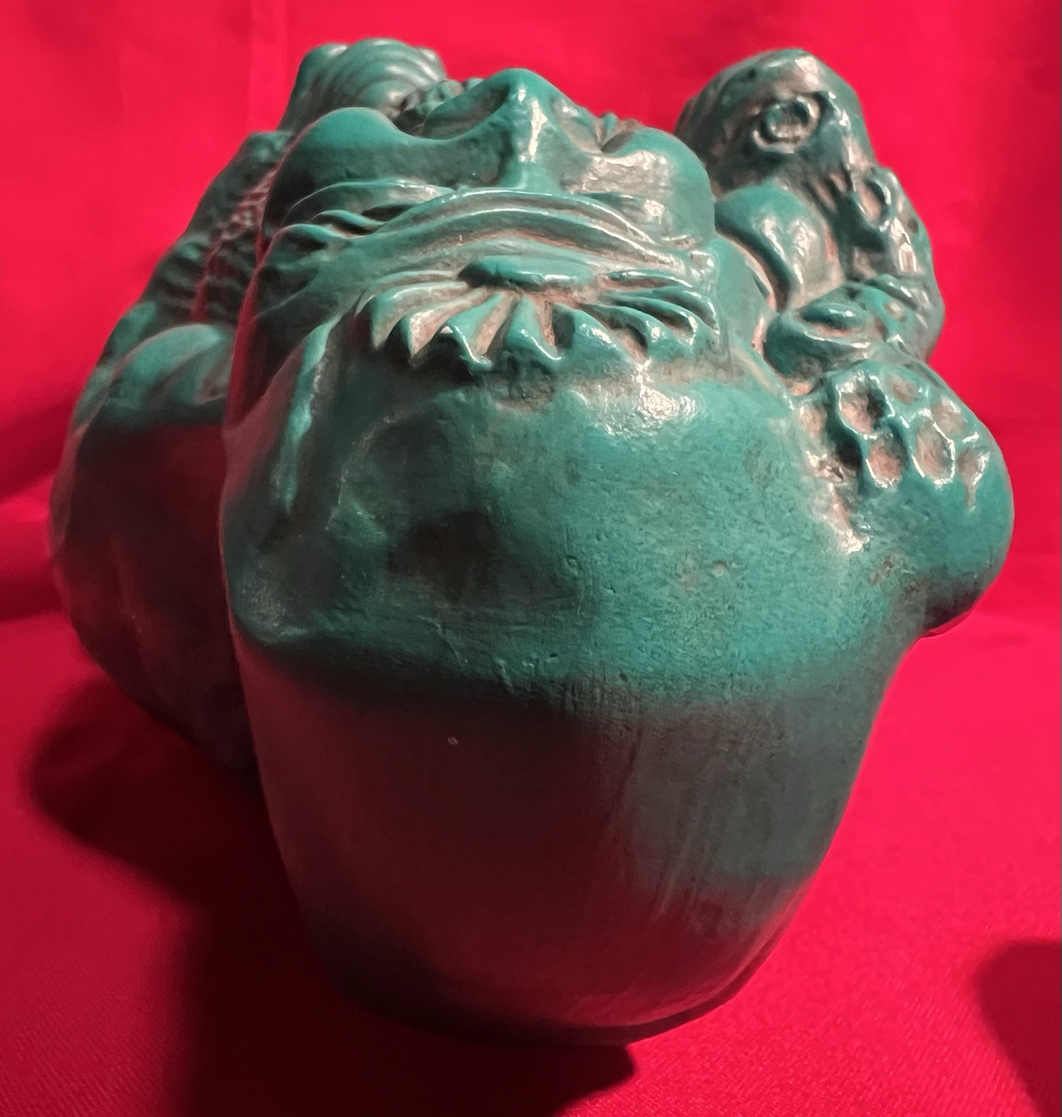 Sanxing,Chinese Priest,Wise Man,Buddah,Asian,Ceramic,Statue,Handmade,1970s,VTG