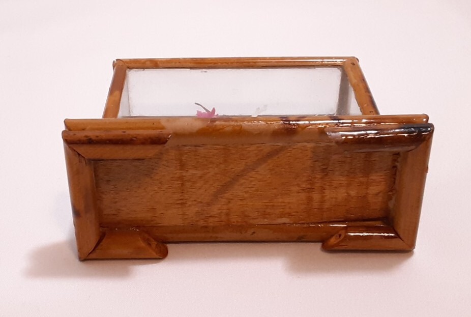 Vtg Asian Oriental 4″ Shadow Box (Bird, Flowers)