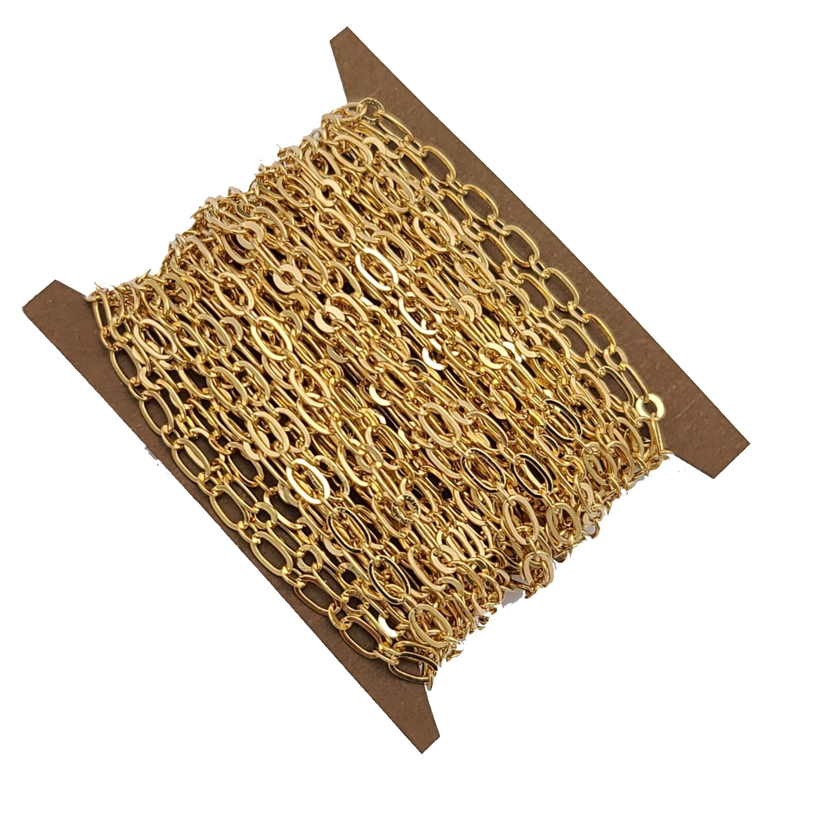 15ft – Brass Mother-Son Flat Chain-4.6×2.2mm-2.6×2.2mm Jewelry Making Supply.