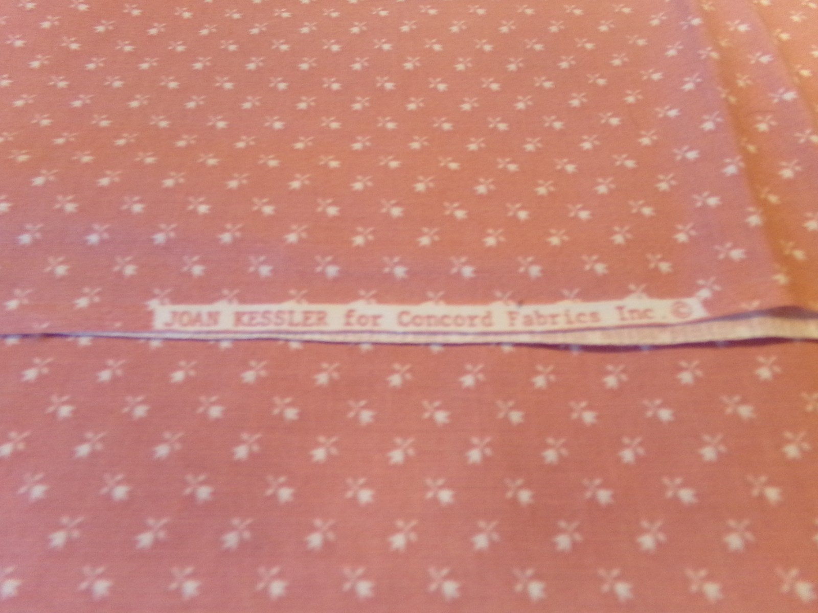 20″ X 44″ VINTAGE JOAN KESSLER BURNT ORANGE CALICO/ COTTON#670