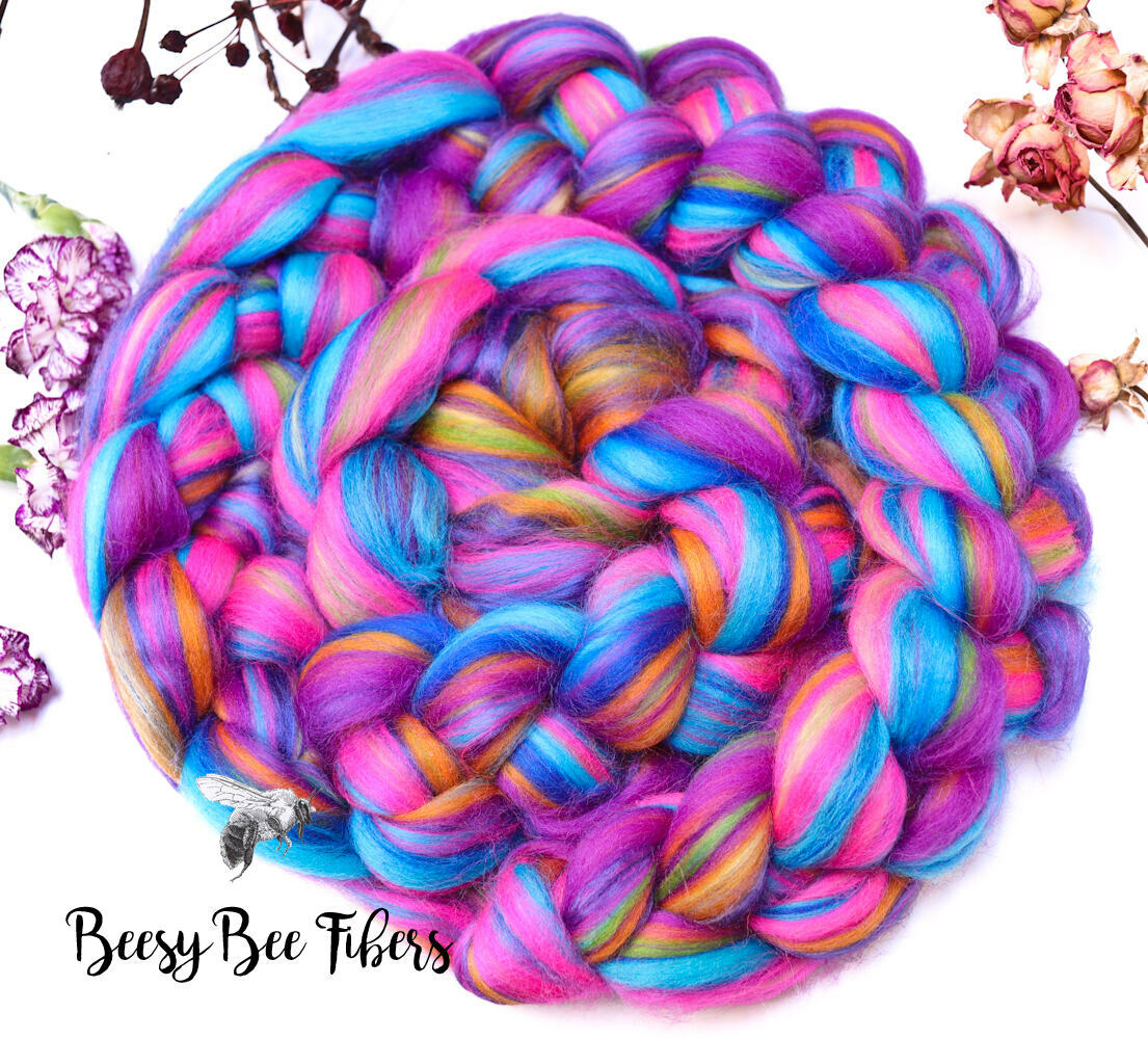 Custom Blend Merino and Silk Combed Top Wool Roving for Spinning, Felting 4 oz
