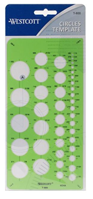 CIRCLES TEMPLATE 41 DIAMETERS 1/16″ TO 1″ ART DRAWING DRAFTING ENGINEERING